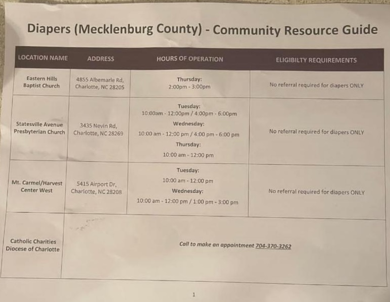 Diaper Resources Flyer