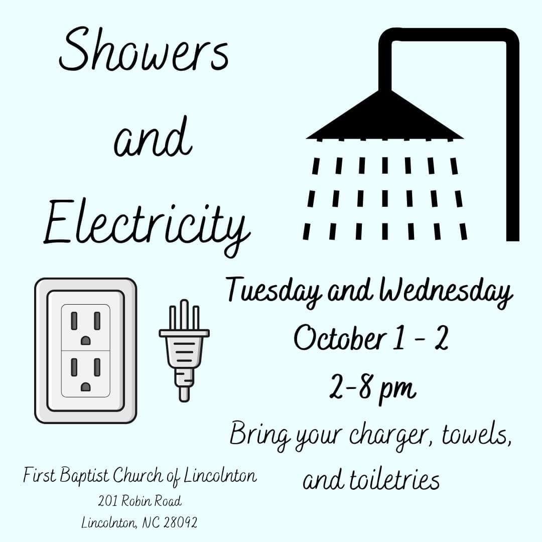 Lincolnton First Baptist Showers and Electricity